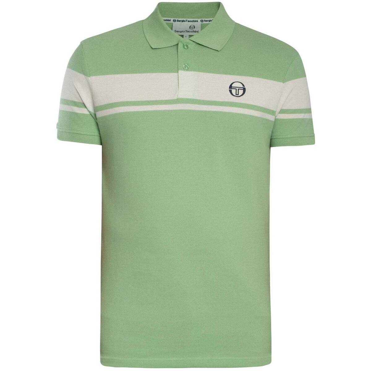 Sergio Tacchini  Young Line Polo Shirt Quiet Green/Gardenia  Bílá