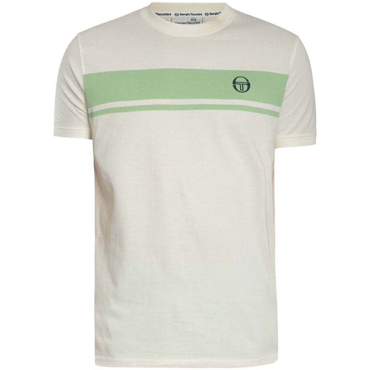 Sergio Tacchini  Master Crew Neck T-Shirt Gardenia/Quiet Green  ruznobarevne