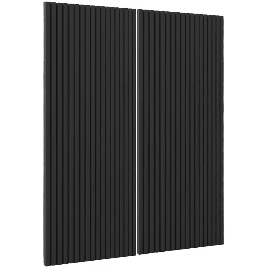 Kuchyňská dvířka Luxeo F14-G80(100) rýhované černá