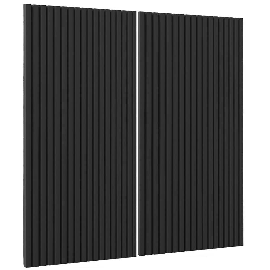 Kuchyňská dvířka Luxeo F14-G80(72) rýhované černá