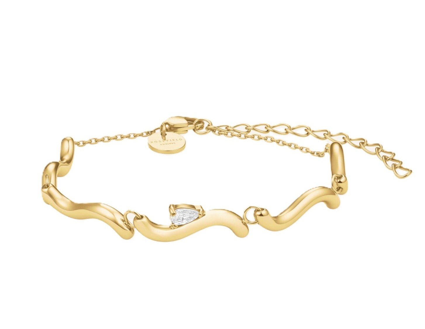 Rosefield Originální náramek s krystaly Wave JBDWG-J1305