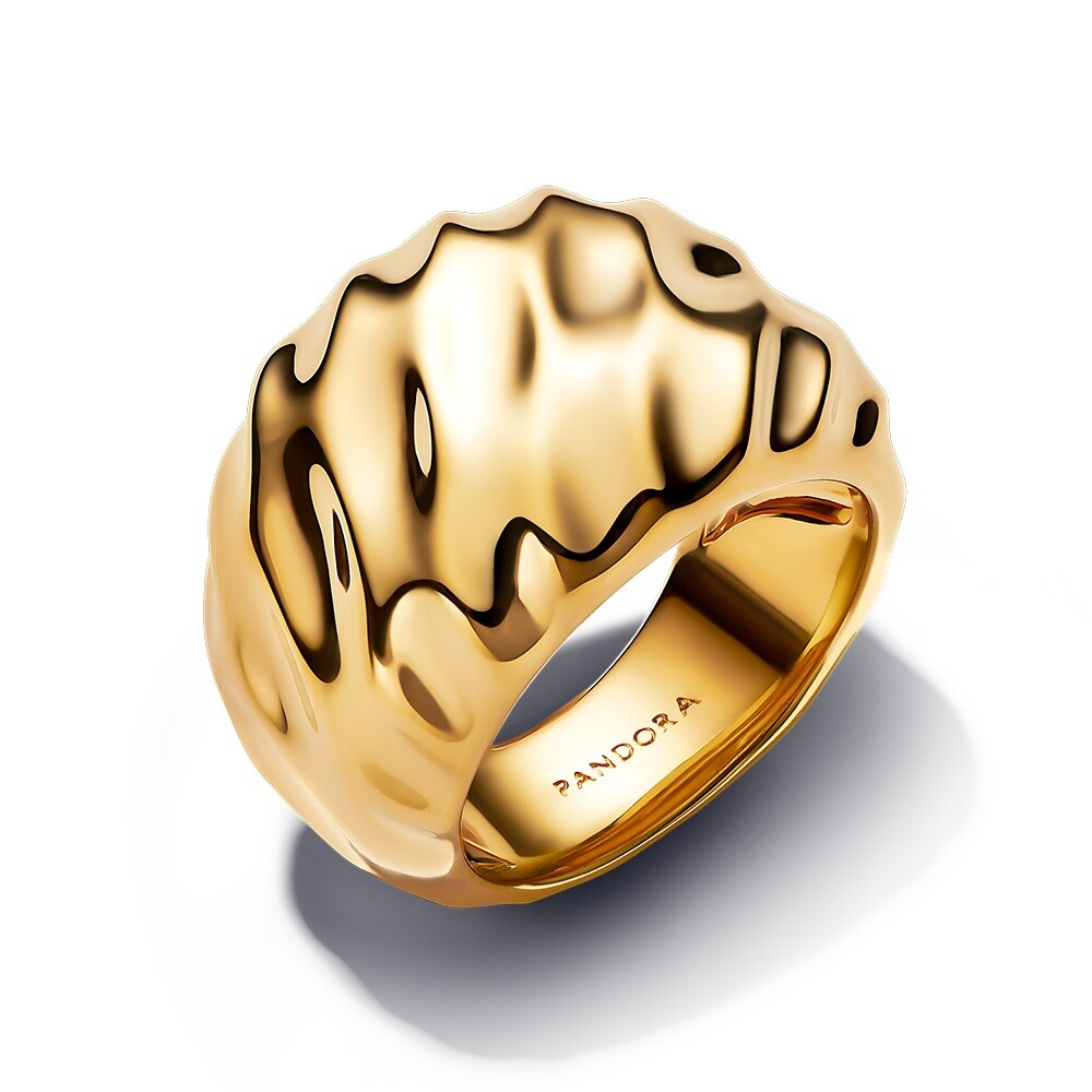 Pandora Masivní pozlacený prsten Shine Essence 163884C00 50 mm