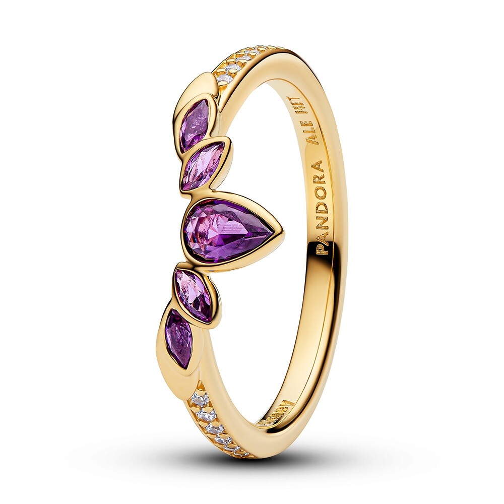 Pandora Pozlacený prsten korunka královny Anny Shine Disney 164135C01 52 mm