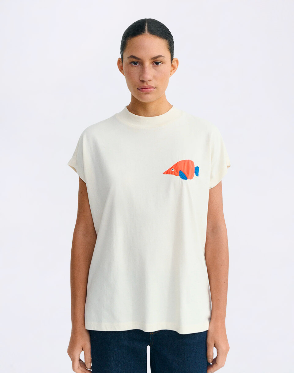 Thinking MU Volta trumpet patched Tee ECRU XS