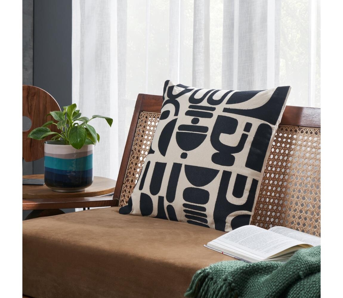 Eglo 420307 - Dekorační polštář CHEVERY 45x45 cm krémová/černá 420307