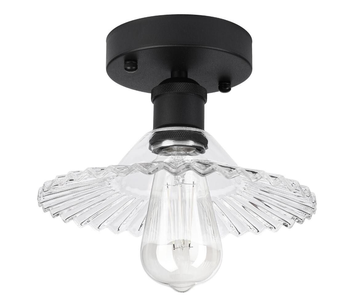 Přisazený lustr TRISH 1xE27/15W/230V černá/čirá LM-1.301/CZARNY/TRANSPARENT
