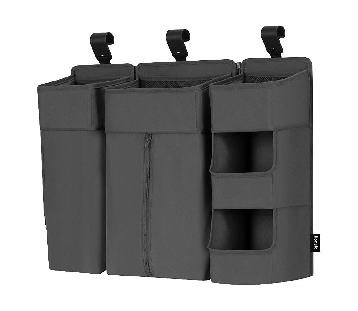 Lionelo - Organizér na postýlku 3v1 SIDEPOCKET Grey 5903771724845