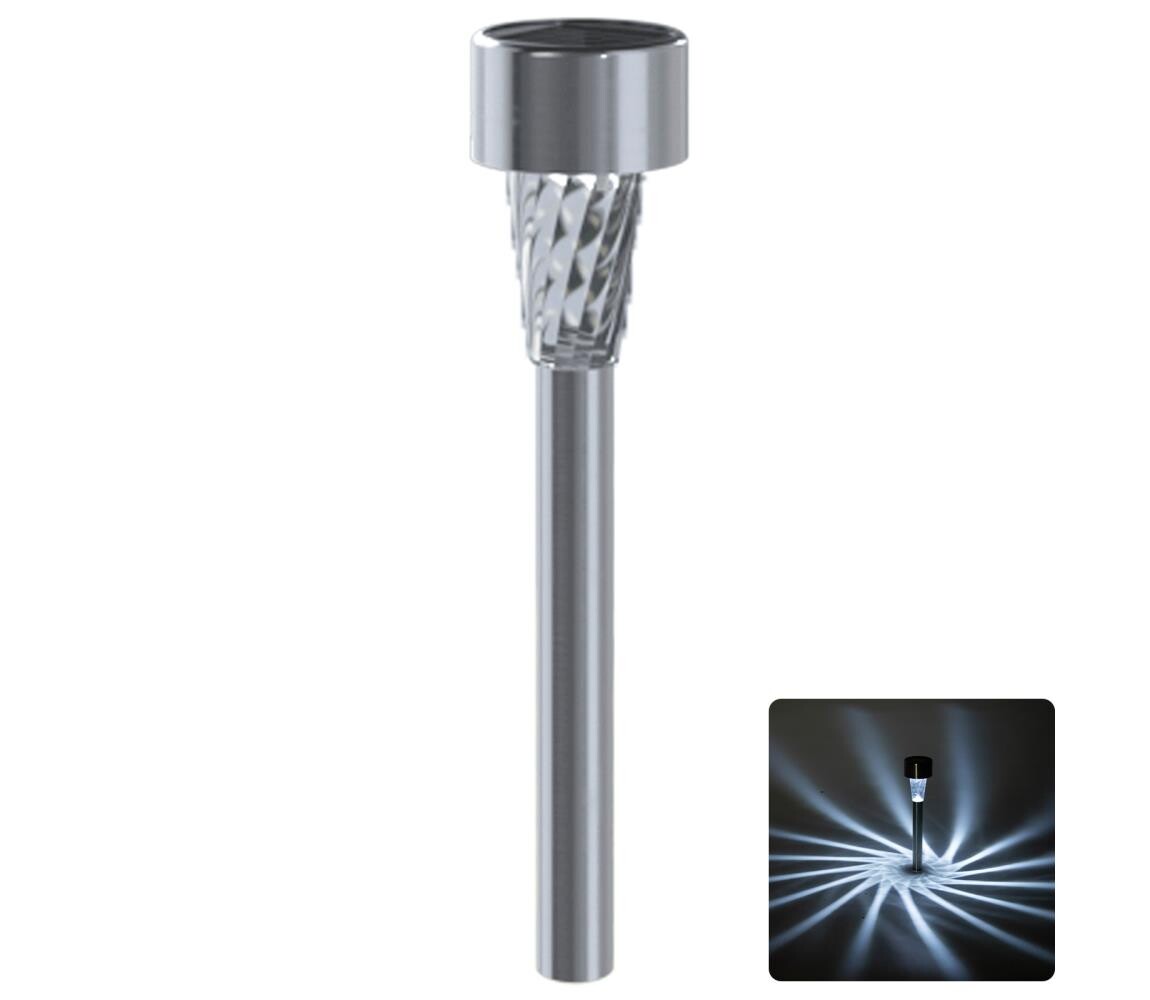 B.V.  - LED Solární svítidlo LED/2V IP44 40 mAh matný chrom B10201O01
