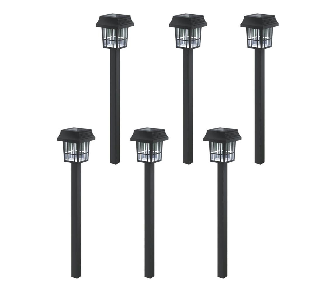 B.V.  - SADA 6x LED Solární svítidlo LED/2V 6500K IP44 40 mAh černá B10201AEGI