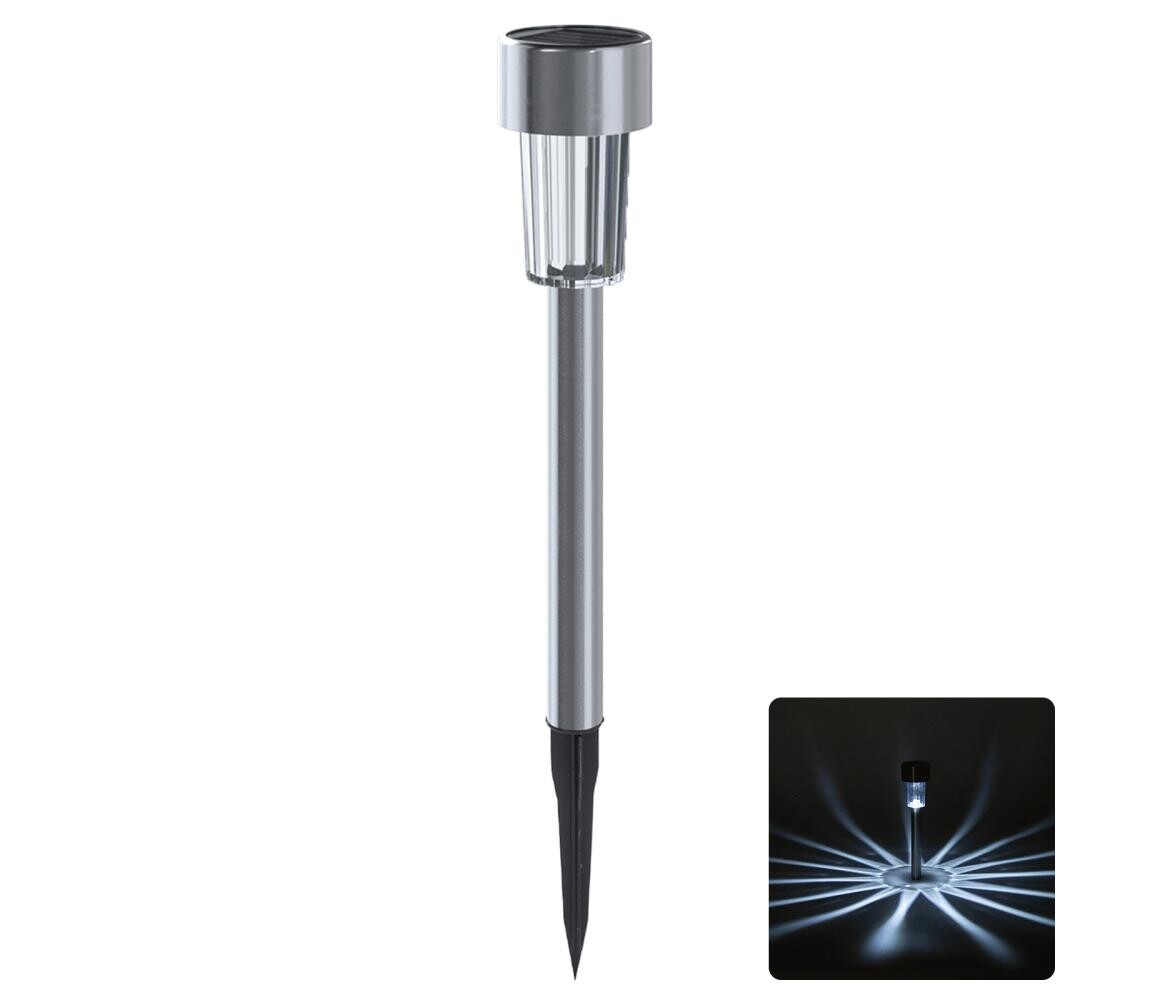B.V.  - LED Solární svítidlo LED/2V IP44 40 mAh matný chrom B10201ADCA