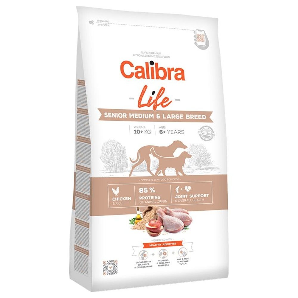 Expirace 11.2. 2026: Calibra Dog Life Senior M&L Breed Chicken 2,5 kg | Granule pro psy
