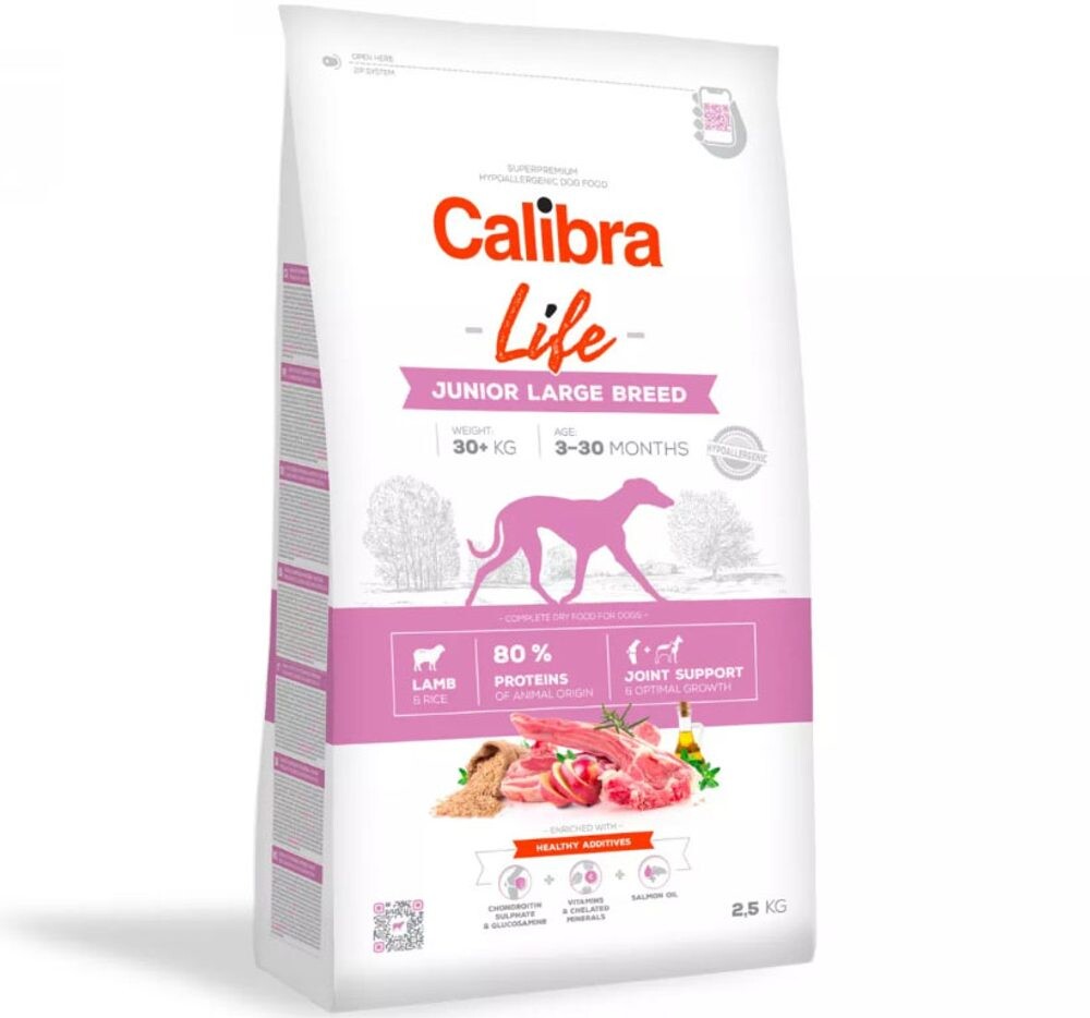 Expirace 29.5. 2026: Calibra Dog Life Junior Large Breed Lamb 2,5 kg | Granule pro psy
