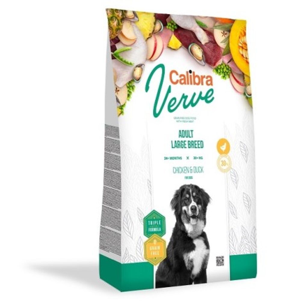Expirace 14.4. 2026: Calibra Dog Verve GF Adult Large Chicken & Duck 12 kg | Granule pro psy