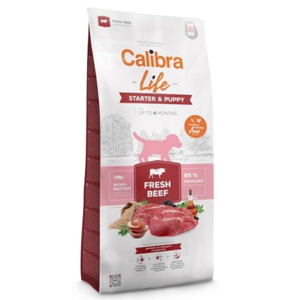 Expirace 9.2. 2026: Calibra Dog Life Starter & Puppy Fresh Beef 12 kg | Granule pro psy