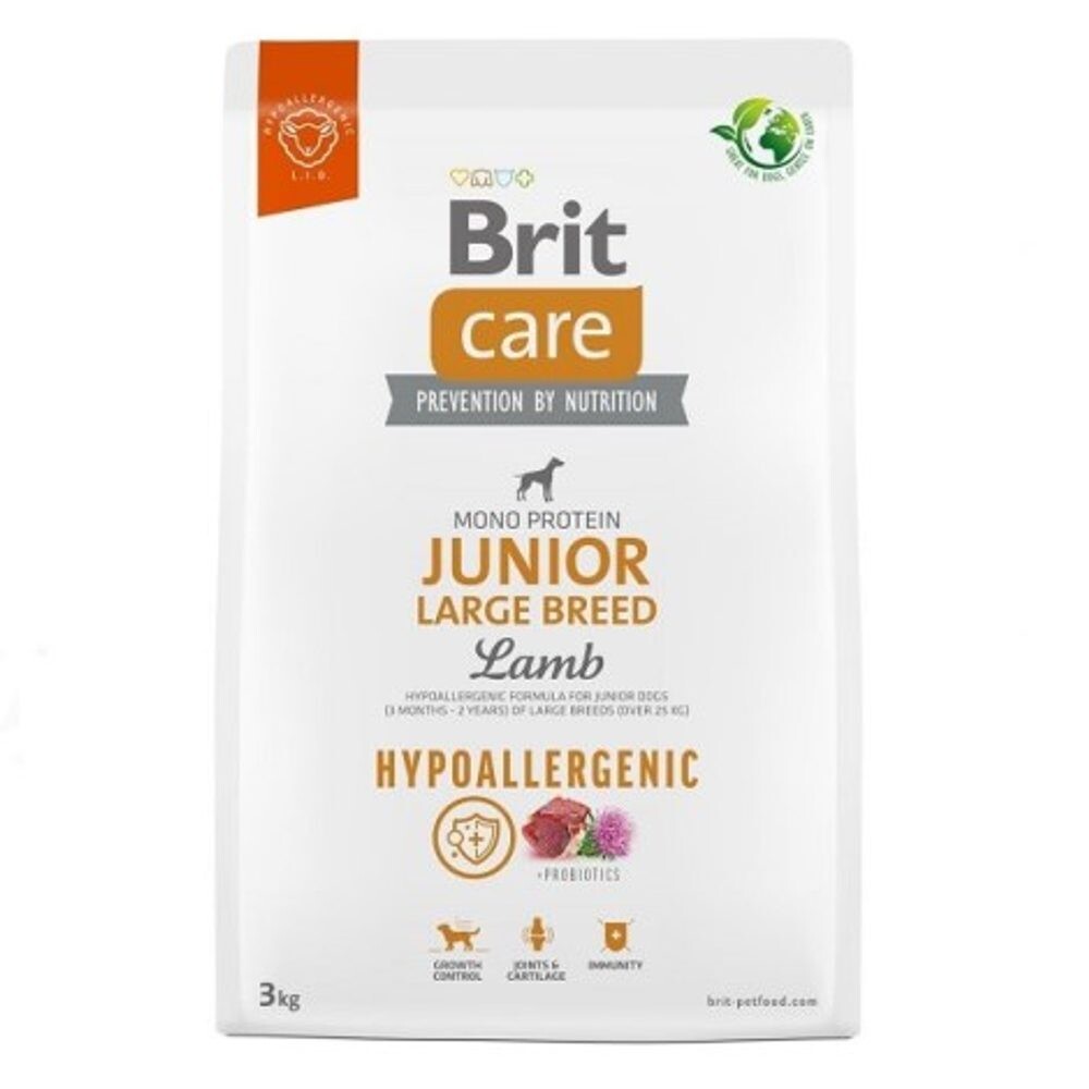 Expirace 13.4. 2026: Brit Care Dog Hypoallergenic Junior Large Breed Lamb 3 kg | Granule pro psy