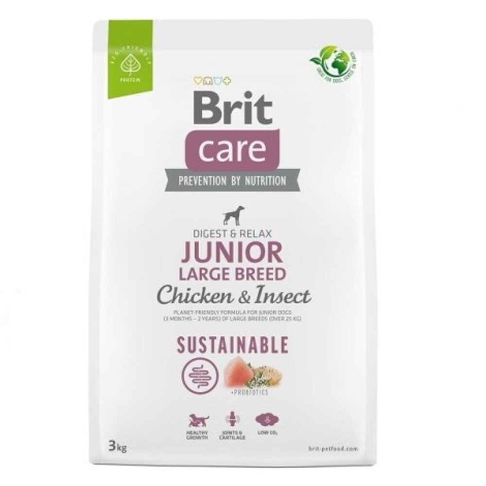 Expirace 16.5. 2026: Brit Care Dog Sustainable Junior Large Breed Chicken & Insect 3 kg | Granule pro psy