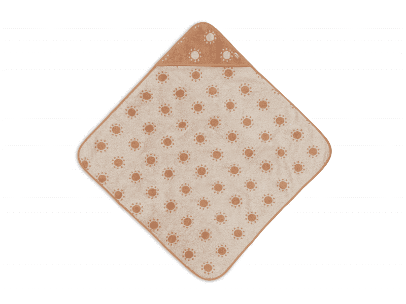 Jollein Osuška s kapucí froté 75x75 cm Jacquard Sun