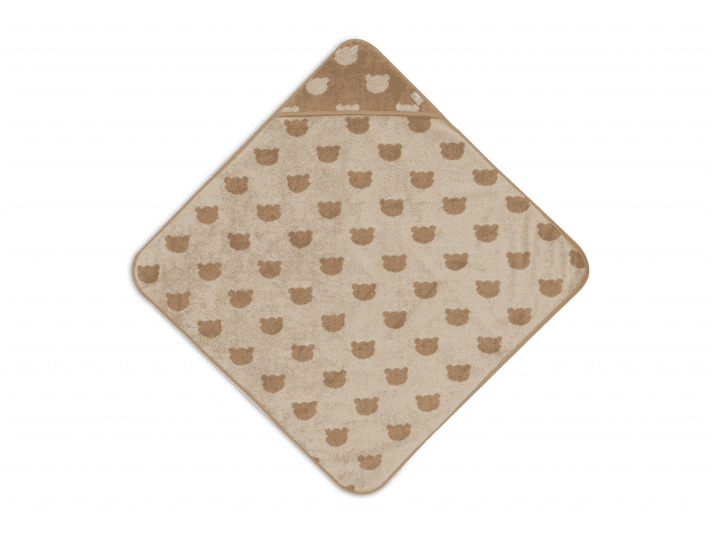 Jollein Osuška s kapucí froté 75x75 cm Jacquard Teddy Bear