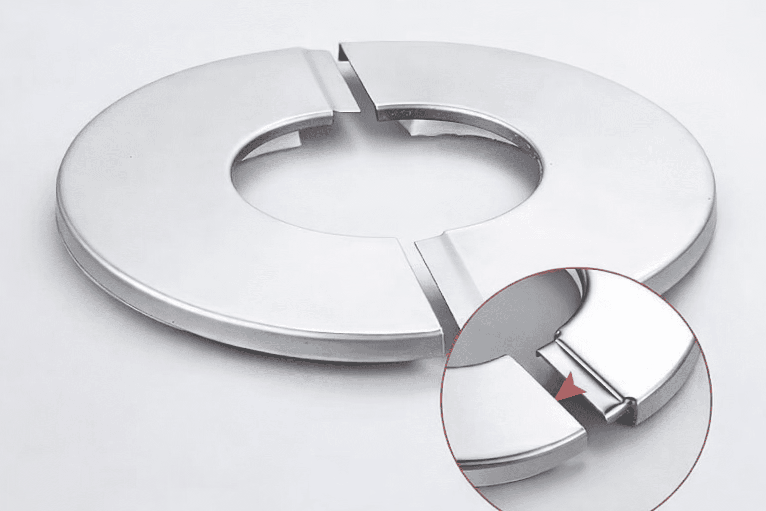 Eco produkty Krycí růžice dělená 68 x 25 mm nerezová plochá samolepící - barva chrom (dělená samolepící krytka pro výtokové a rohové ventily pro dodatečnou montáž)