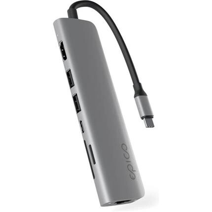 iWant 7v1 multimediální hub 8K s USB-C vesmírně šedý