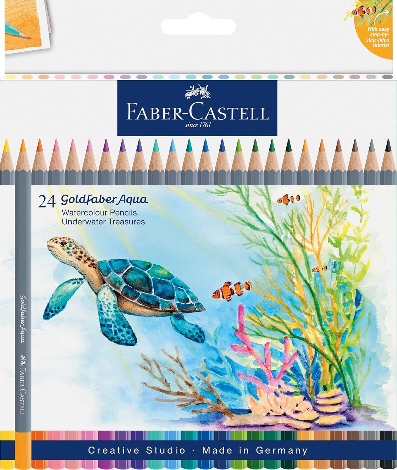 Faber-Castell Faber Castell, Goldfaber Aqua, 114617, sada akvarelových pastelek, Underwater Treasures 24 ks