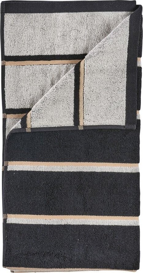 Černá/světle šedá bavlněná osuška 70x140 cm Sauna – Zone