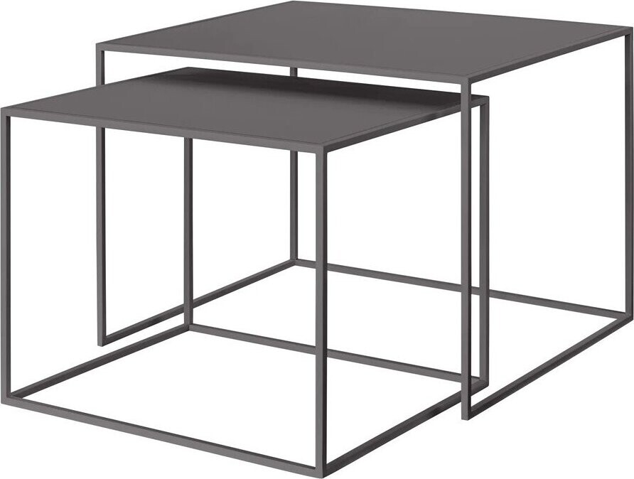 Tmavě šedé kovové konferenční stolky v sadě 2 ks 50x60 cm Fera – Blomus