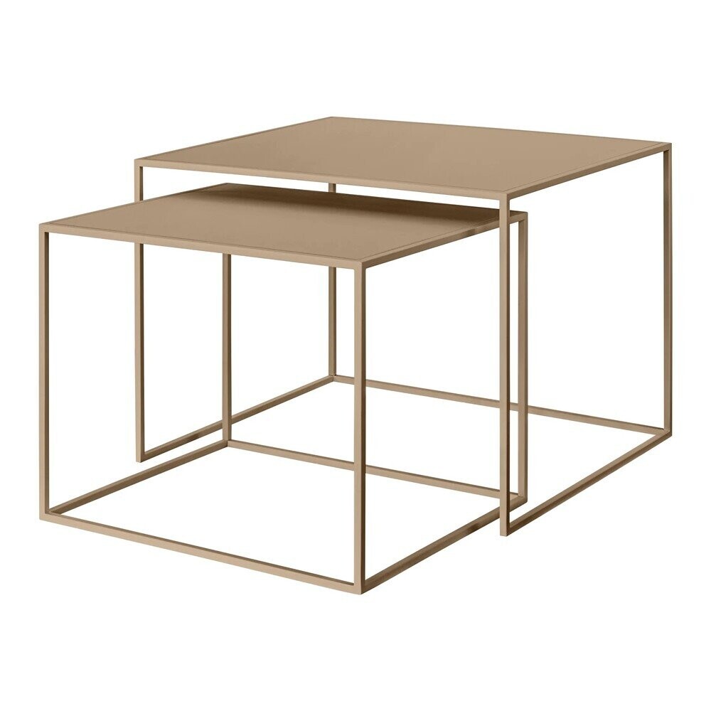 Světle hnědé kovové konferenční stolky v sadě 2 ks 50x60 cm Fera – Blomus