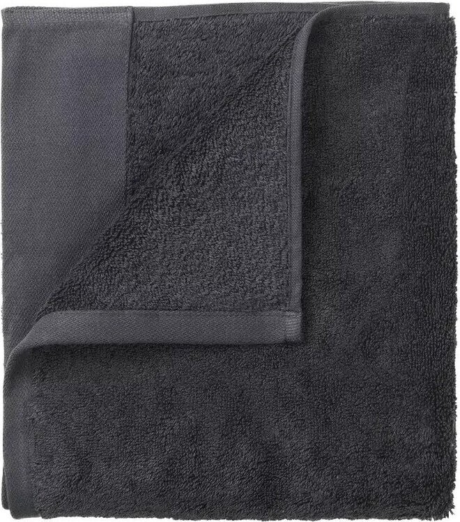 Antracitové froté ručníky v sadě 2 ks z bio bavlny 30x50 cm Riva – Blomus