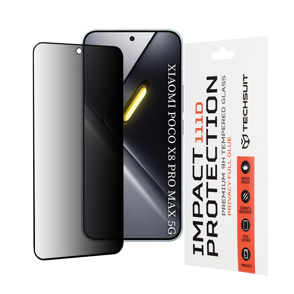 Ochranné sklo Techsuit 111D Privacy Full Glue Xiaomi Poco X8 Pro Max černé