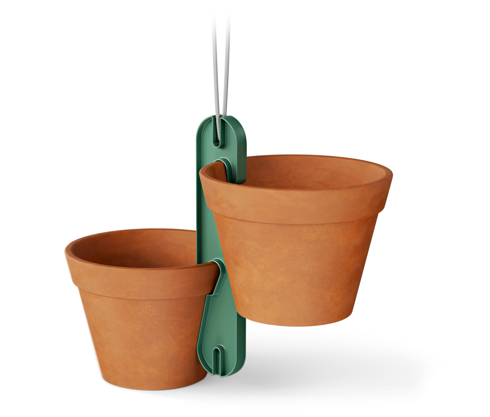Tchibo - Závěsný držák na hliněné květináče - barva: zelená