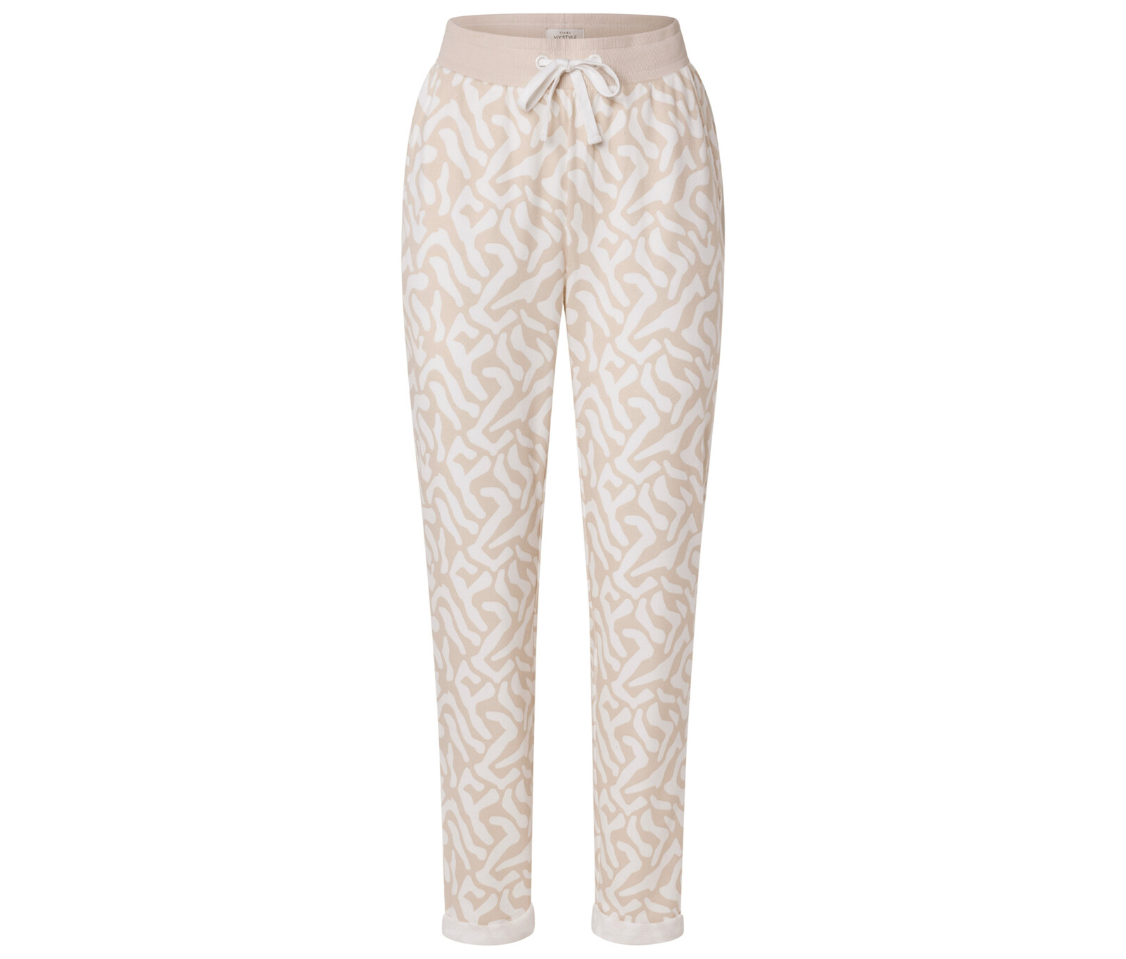 Tchibo - Teplákové kalhoty s potiskem - pro ženy - vel. L 44/46 - barva: bílá/s potiskem