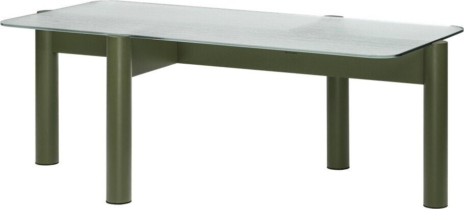 Zelený konferenční stolek se skleněnou deskou 55x105 cm Kob – noo.ma