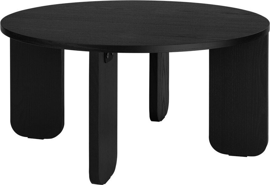 Černý kulatý konferenční stolek s deskou v dubovém dekoru ø 75 cm Kuvu – noo.ma