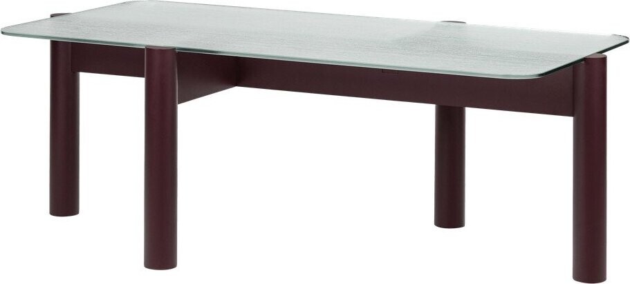 Vínový konferenční stolek se skleněnou deskou 55x105 cm Kob – noo.ma