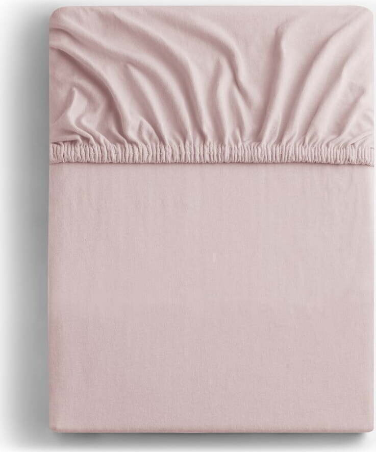 Světle růžové napínací prostěradlo jersey 200x200 cm Amber – Restilo