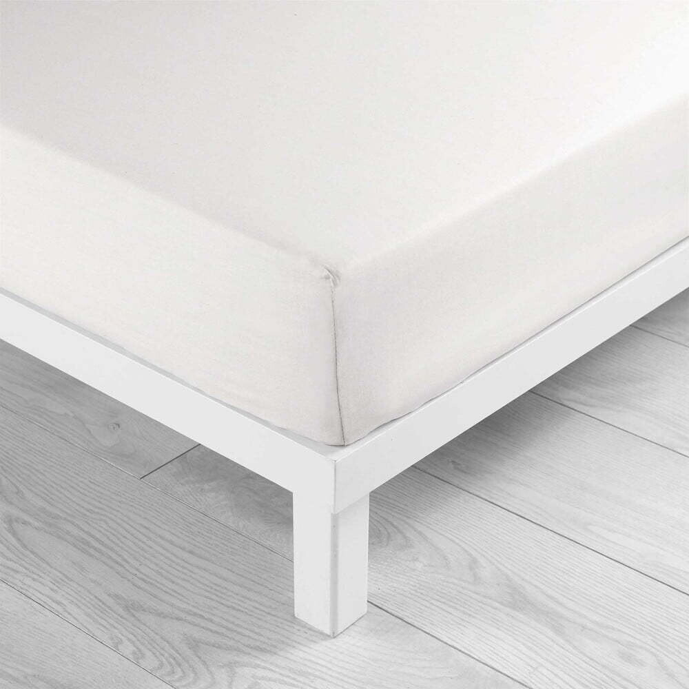 Bílé napínací bavlněné prostěradlo 90x190 cm Lina – douceur d'intérieur