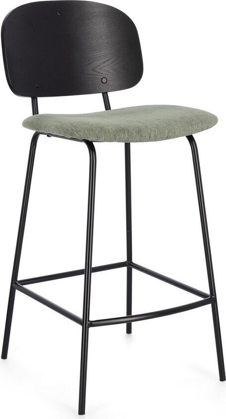 Zelená/černá čalouněná barová židle (výška sedáku 67,5 cm) Sienna – Bizzotto