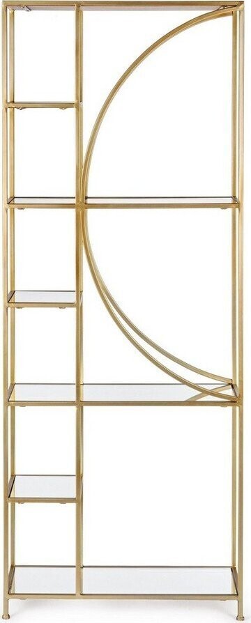 Ocelová knihovna ve zlaté barvě 66x176x25,5 cm Elenor – Bizzotto