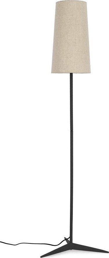 Černá/béžová stojací lampa s textilním stínidlem (výška 166 cm) Assam – Bizzotto