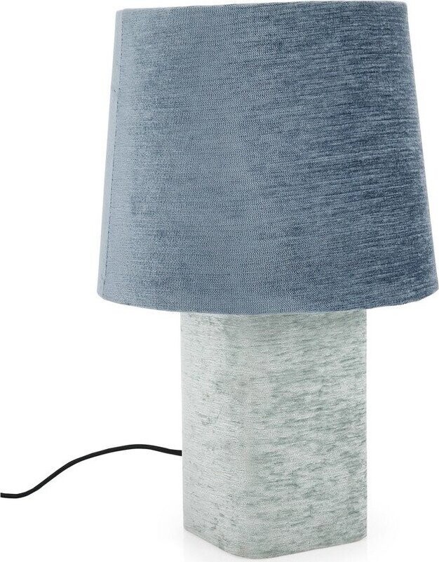 Modrá kovová stolní lampa s textilním stínidlem (výška 50 cm) Demra – Bizzotto