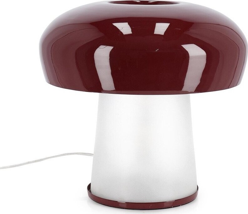 Vínová kovová stolní lampa se skleněným stínidlem (výška 35 cm) Clevely – Bizzotto