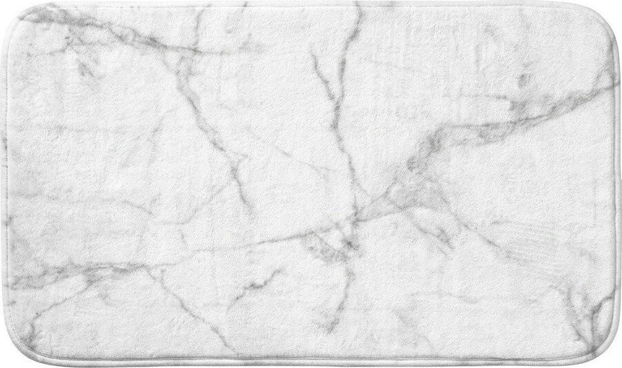 Bílá/šedá textilní koupelnová předložka 45x75 cm Marbre – douceur d'intérieur