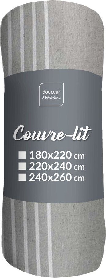 Šedý přehoz 240x260 cm Adele – douceur d'intérieur
