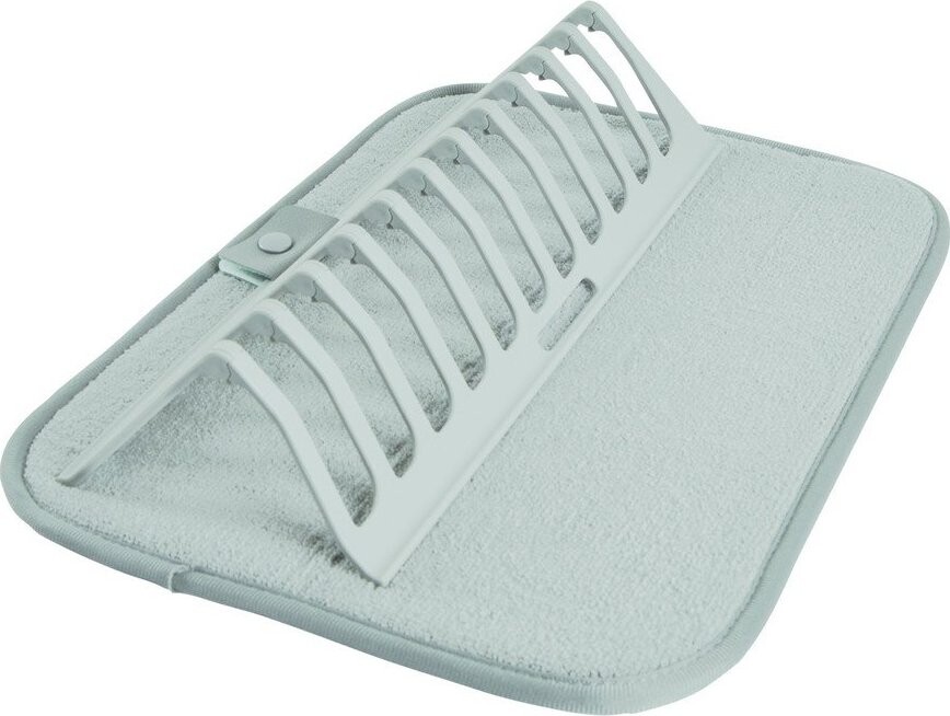Světle modrá plastová odkapávací podložka na nádobí 36x28 cm – Homéa