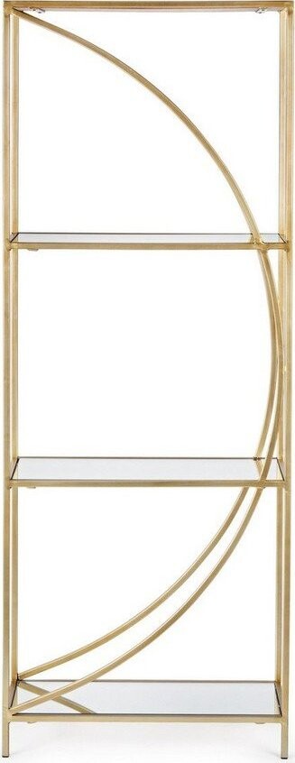 Ocelová knihovna ve zlaté barvě 56x151,5x25 cm Elenor – Bizzotto