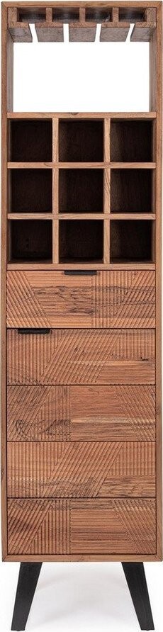 Vinotéka z masivu akácie v přírodní barvě 45x180x40 cm Isar – Bizzotto