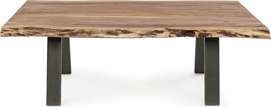 Černý/v přírodní barvě konferenční stolek s deskou z akácie 65x115 cm Aron – Bizzotto