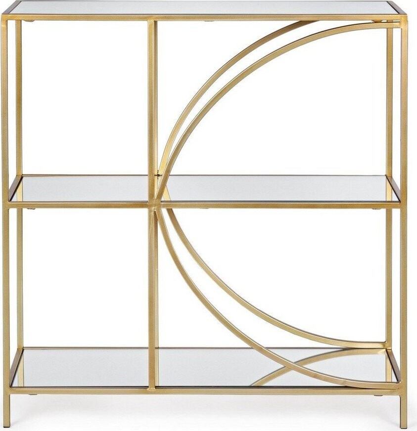 Ocelová knihovna ve zlaté barvě 81x87x31 cm Elenor – Bizzotto