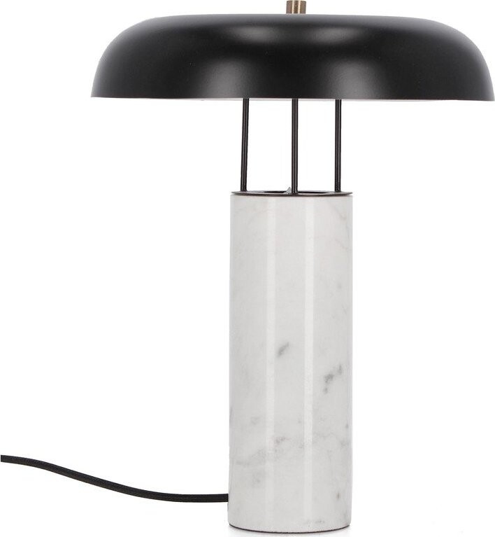 Černobílá mramorová stolní lampa s kovovým stínidlem (výška 33 cm) Kaithal – Bizzotto